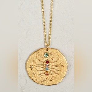 🆕 JEWELED SCORPIO ZODIAC COIN NECKLACE